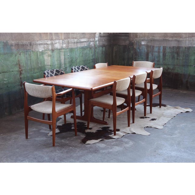 Vintage Danish Teak Dining Table and Chairs, 1970s, Set of 7 For Sale - Image 12 of 14