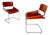 Italian Cognac Leather and Chrome Tubular Sling Chair, 1970s For Sale