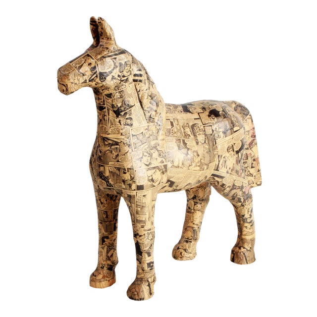 Vintage 1960's/70's Papier Mache Pop Art Folk Art Horse Sculpture