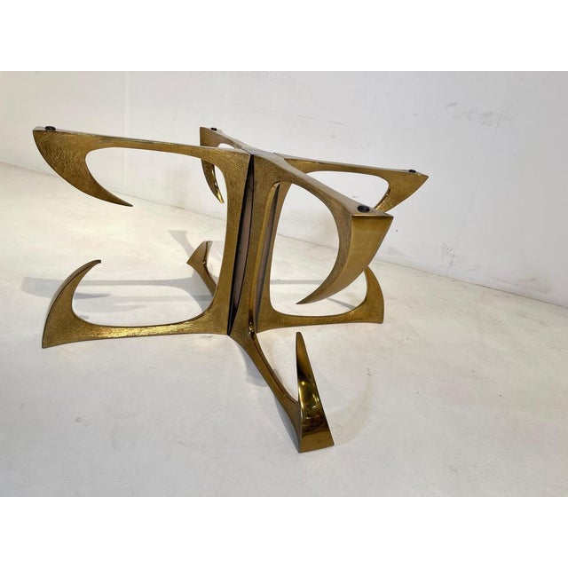 Coffee Table in Sculptural Bronze attributed to Willy Daro, 1970s For Sale - Image 12 of 14
