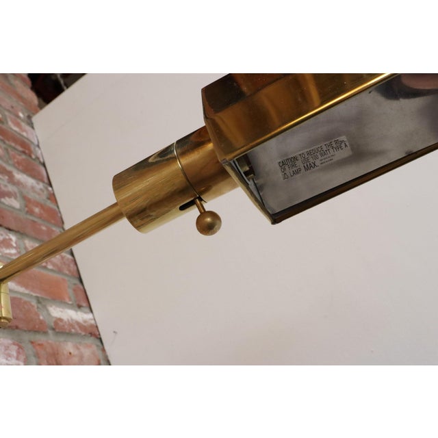 Vintage Polished Brass Swing Arm Wall Lamp With Swiveling Shade by Chapman For Sale - Image 18 of 18