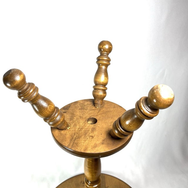 Bronze Vintage MCM Ethan Allen Heirloom Maple Nutmeg Round Side Table For Sale - Image 8 of 10
