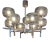 Antique Chandelier in Chrome and Glass by Holger Johansson, 1950s For Sale