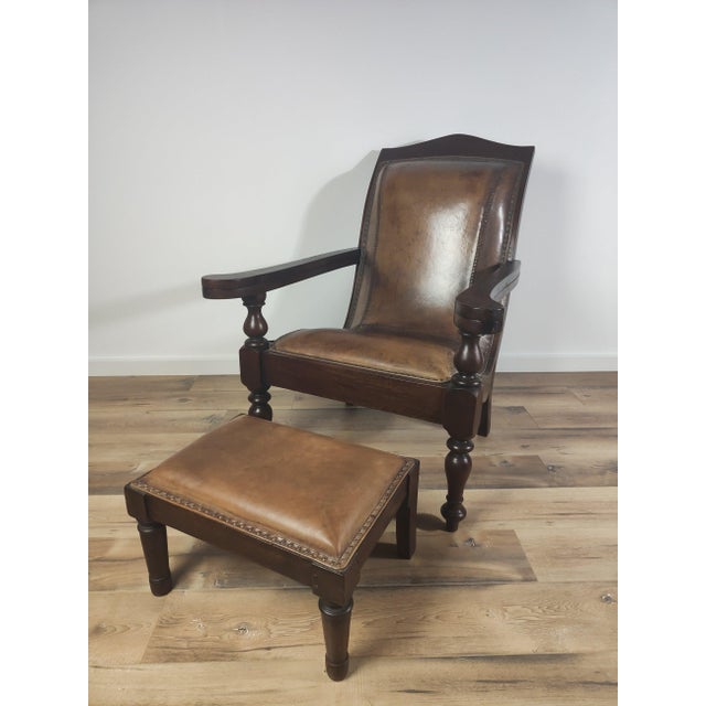 Set of AntiqueChipperchair with Stool For Sale - Image 5 of 5