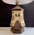 Large vintage Southwestern table lamp, circa 1980s, featuring Native American-inspired geometric motifs and a warm earth-...