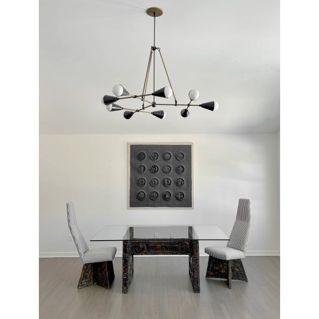 Iconic Adrian Pearsall for Craft Associates Brutalist Mid-Century Modern dining set from the 1960s. Textured bronze-gilded...