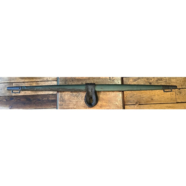 Horse stable yoke in attractive early blue-green color - wall decor. Dimensions: W: 43" x D: 2" x H: 6.25"