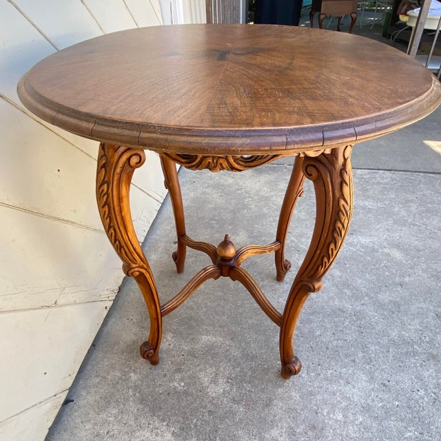 French Style Rococo Revival Walnut Side Table For Sale - Image 17 of 17
