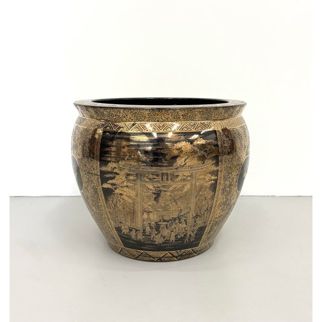 Mid 20th Century Vintage Chinoiserie Planter With Scenic Motifs For Sale - Image 5 of 7