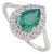 1.15ct Natural Pear-Cut Emerald Diamond Halo 14k Gold Statement Ring Size 4 For Sale