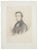 Image dimensions: 27x19 cm. Portrait is an original drawing on paper, realized by an unknown artist signed ''T. Crocher''...