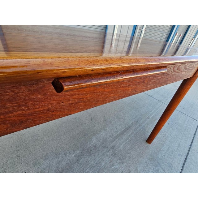 1960s Mid-Century Danish Teak Extending Dining Table From Am Mobler For Sale In Los Angeles - Image 6 of 12