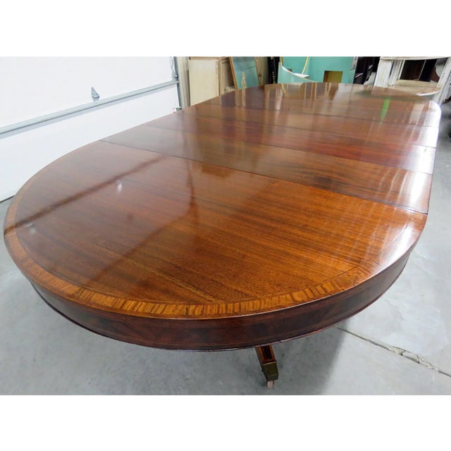 20th Century Regency Inlaid Mahogany Dining Table For Sale - Image 11 of 11