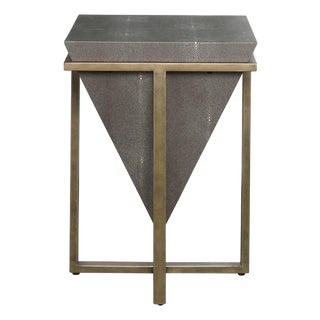 Geometric Shagreen Accent Table For Sale