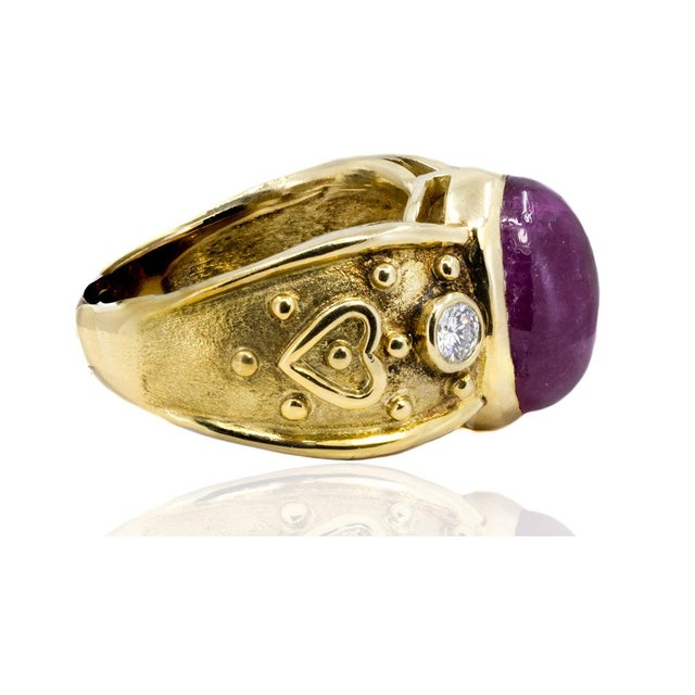 Contemporary Late 20th Century Keith Davis 12.33 ct Burma Ruby Ring, Size 8 For Sale - Image 3 of 4