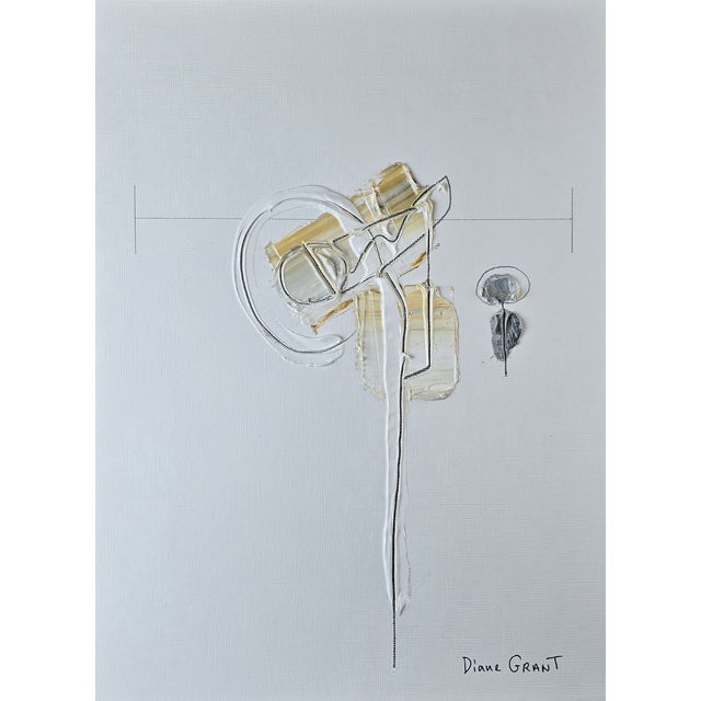 Contemporary Set of 6 - Neutral Colors Palette Organic Modern Botanical Flower Original Oil Paintings / Contemporary Herbarium / Earth Tones For Sale - Image 3 of 12