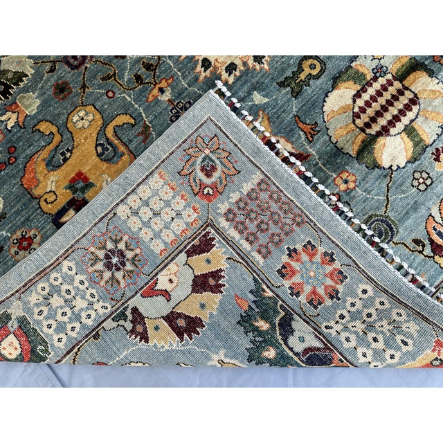 Hand-Knotted Afghan Suzani Chobi Wool Area Rug - 8'11" X 11'11" For Sale - Image 12 of 13