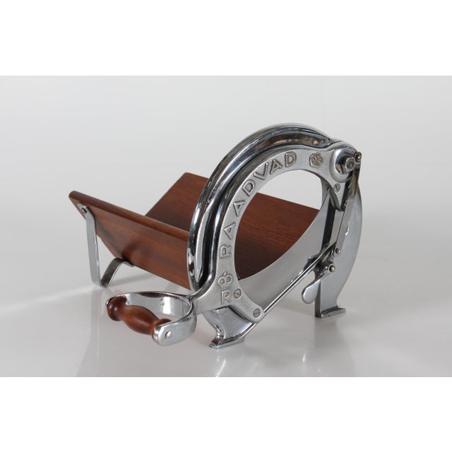 Long Danish Model 294 Bread Slicer in Chromium and Mahogany from Raadvad, 1950s For Sale - Image 12 of 12