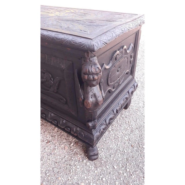 Small Ebony Stained Carved Case, Italy, 1800 For Sale - Image 3 of 9