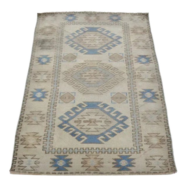 1950s Small Hoe Decor Oushak Carpet For Sale