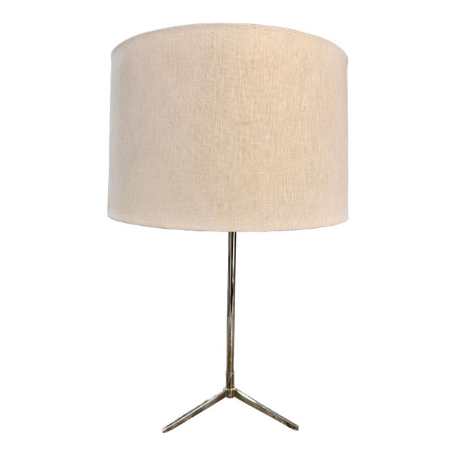 Visual Comfort Chrome Tripod Table Lamp For Sale