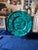 Large Art Deco Faux Malachite Painted Decorative Vintage Plate Charger on Stand For Sale - Image 10 of 10