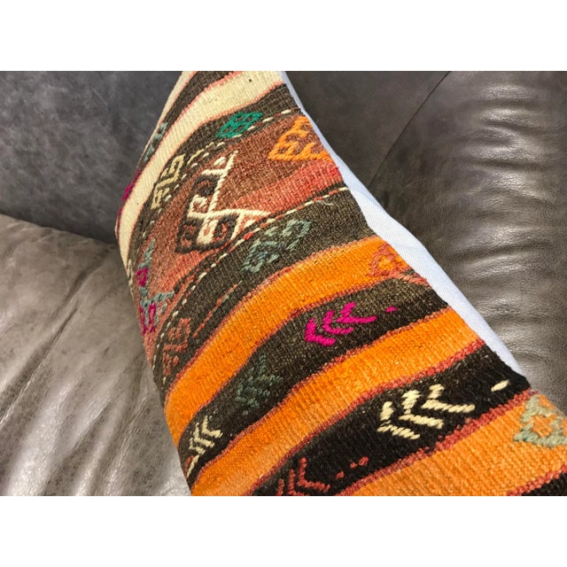 Vintage Turkish Kilim Lumbar Pilow Cover For Sale - Image 9 of 12