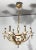 Lacquered Metal and Brass Chandelier, circa 1940 For Sale - Image 4 of 13