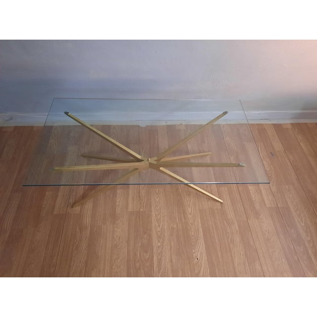 Metal Coffee Table in Glass and Gilt Aluminum attributed to Enrico Pandolfini, 1950s For Sale - Image 7 of 12