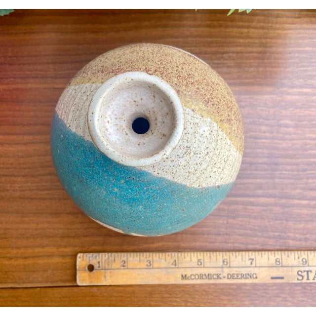 Ceramic Signed Wishon Harrell Studio Pottery Vessel 1970s California Modernist Ceramic For Sale - Image 7 of 9