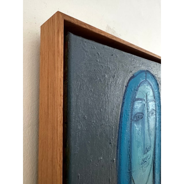 Contemporary "Blue Woman", Original Painting by Rebecca Jack (Framed) For Sale - Image 3 of 4