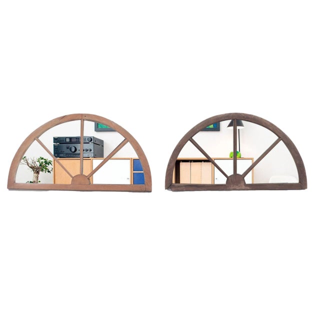 1900s Arched Transom Windows With Mirrors - a Pair For Sale In Philadelphia - Image 6 of 6
