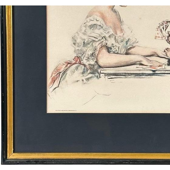 Antique Howard Chandler Christy a Winning Hand Framed Edwardian Society Art Print For Sale - Image 10 of 12