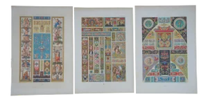 Antique Architectural Renaissance Chromolithograph Prints - Set of 3