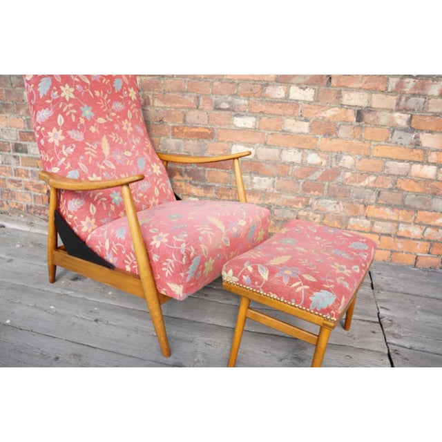 Set of Adjustable Lounge Chair & Ottoman, 1960s For Sale - Image 4 of 8