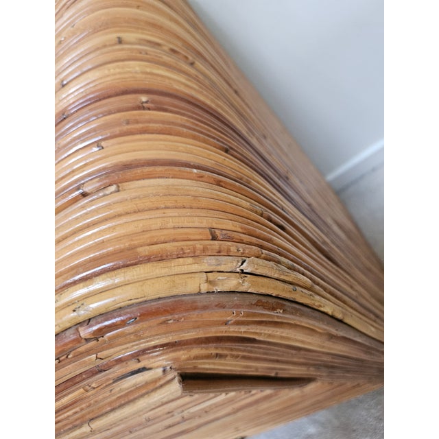 Brown Vintage Pencil Reed Waterfall Double Dresser For Sale - Image 8 of 18