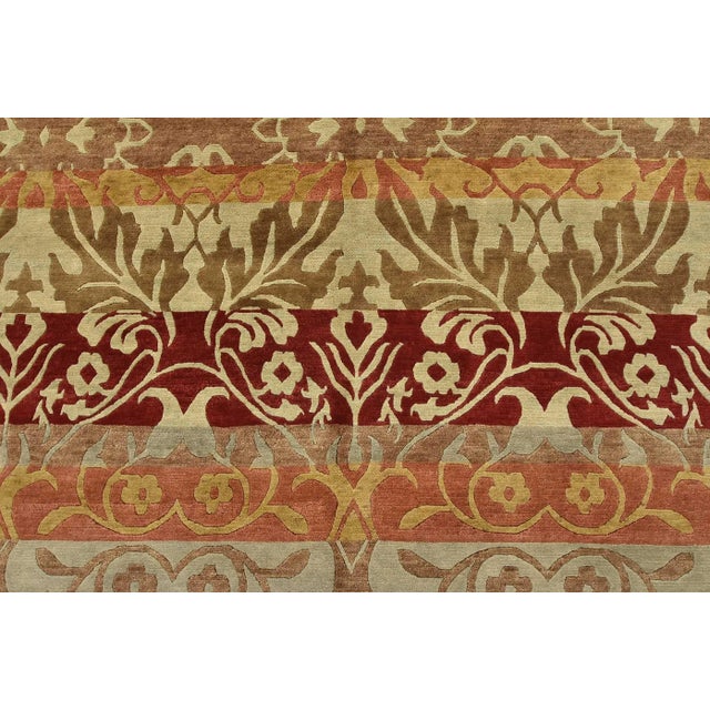 William Morris Rug 9′ X 12′ Multicolor Wool Hand-Knotted Oriental Carpet For Sale In Philadelphia - Image 6 of 15