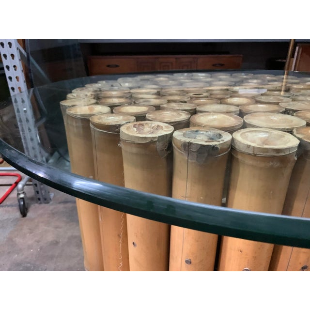 1960s Natural Bamboo Base Dining Table For Sale - Image 4 of 11