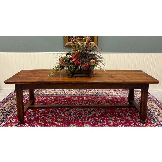 Antique French Country Farmhouse Dining Table Honey Oak 98"w C. Late 19thC For Sale - Image 10 of 18