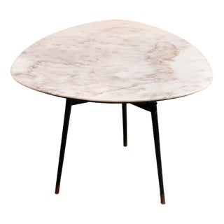 Small Marble and Brass Accent Table, 1960 For Sale