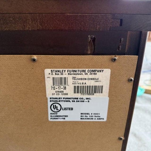 Stanley Furniture Television Console Cabinet For Sale - Image 16 of 16
