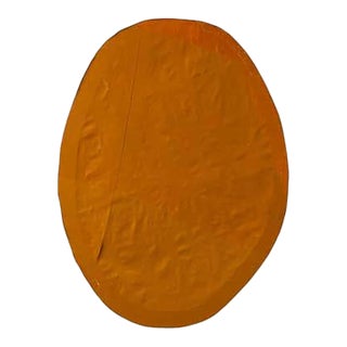Orange Oval Painting, Modern Oil and Wax on Linen, 2023, Signed Steve Riedell For Sale