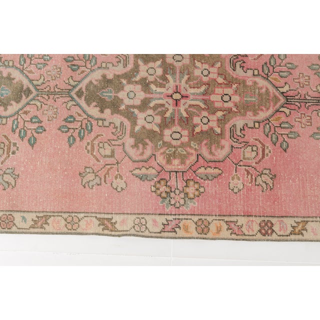Low Pile Vintage Pink Runner For Sale - Image 10 of 10