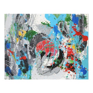 Jenik Cook, Blue Abstract 11, Acrylic on Paper For Sale