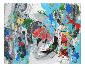 Jenik Cook, Blue Abstract 11, Acrylic on Paper