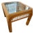 1960s Mid-Century Pencil Reed Rattan Side Table With Glass Top For Sale