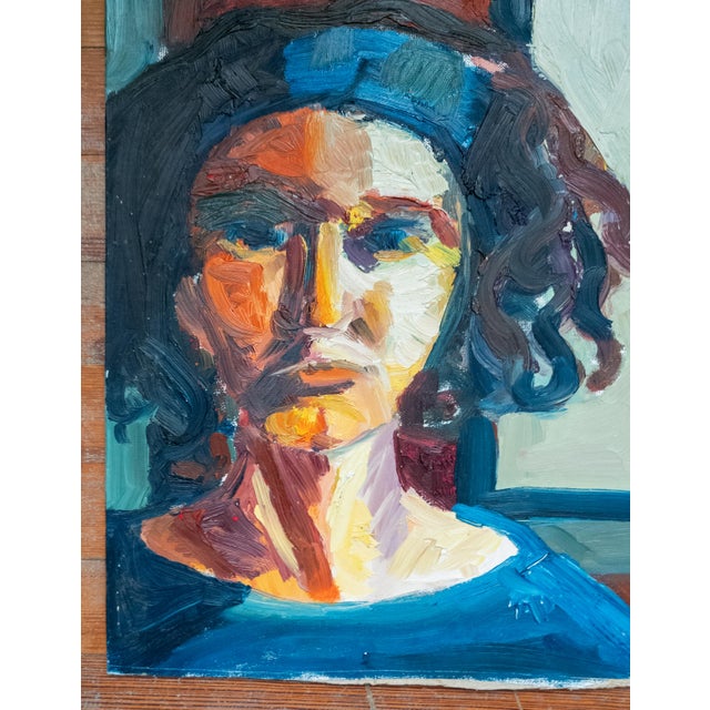 Late 20th Century Mid-Century Modern Contemporary Abstract Impressionist Portrait Painting For Sale - Image 5 of 7