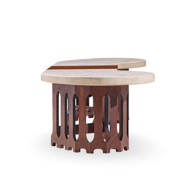 Mid 20th Century Harvey Probber Mid Century Walnut and Terrazzo Marble Top Coffee Table For Sale - Image 5 of 9