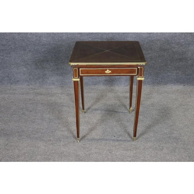 Early 20th Century Fine French Mahogany and Felt Games or Napkin Louis XVI Table For Sale In Philadelphia - Image 6 of 10