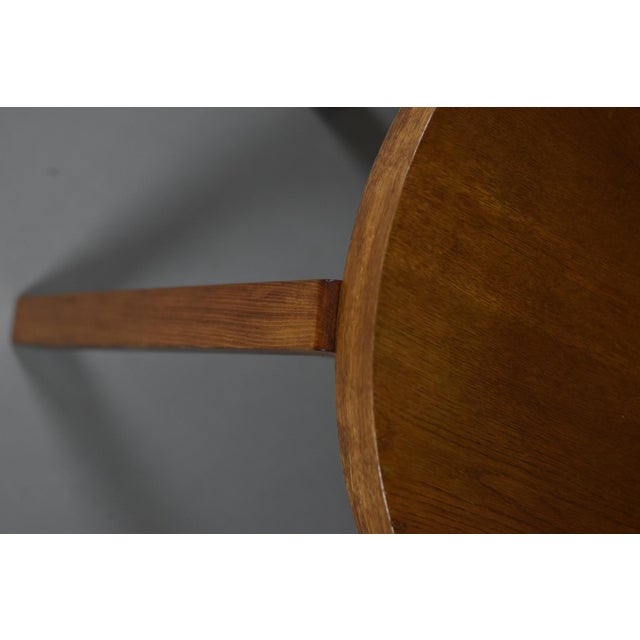 Vintage Polish Dark-Oiled Oak Veneer Side Table, 1930s For Sale - Image 6 of 13